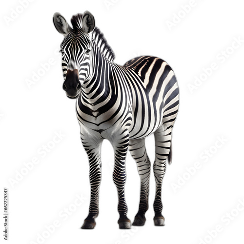 Zebra isolated on transparent or white background
