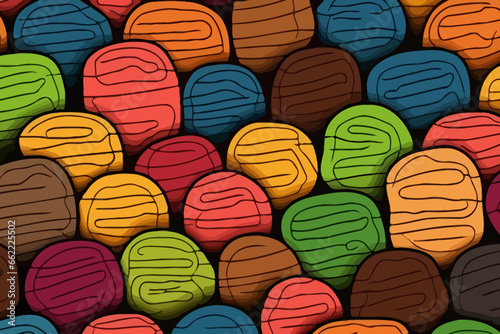 Cedar logs quirky doodle pattern, wallpaper, background, cartoon, vector, whimsical Illustration