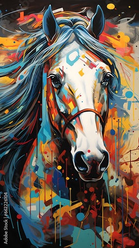 pop art horse - ai generated