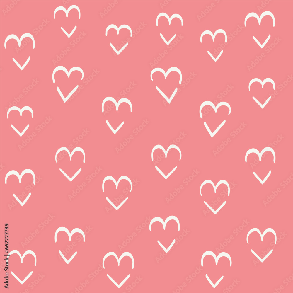 Red Seamless pattern with hearts stock illustration Valentine's Day - Holiday, Valentine Card, Backgrounds, Patterns, Textured