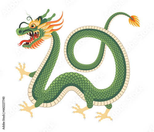 2024 Dragon Lunar Chinese New Year card. Modern Geometric Chinese pattern.