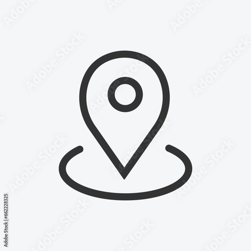 vector illustration of location icon on grey background for website, ui ux and mobile design. vector illustration