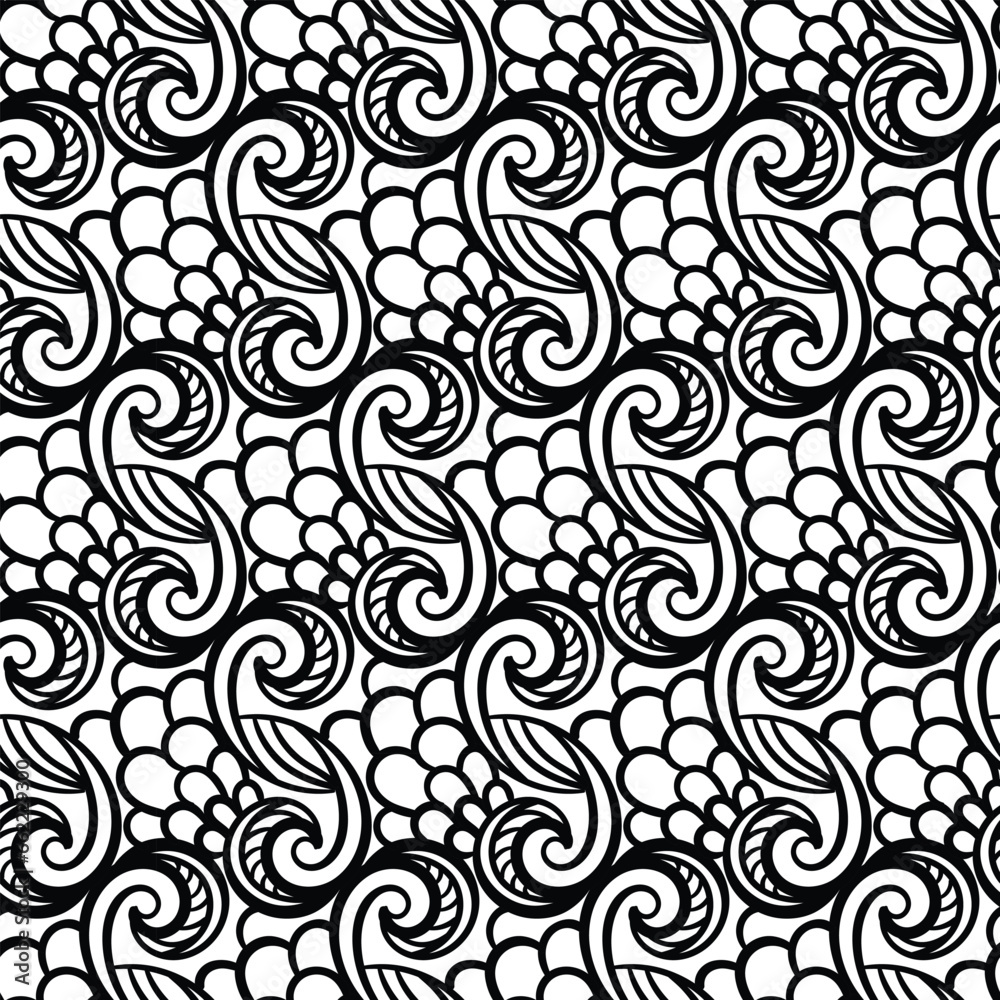 Pattern with floral and geometric elements. Intersecting curved and straight bold stripes forming abstract floral ornament. Vector background for design. Pattern with floral and geometric elements. Intersecting curved and straight bold stripes forming abstract floral ornament. Vector background for design.