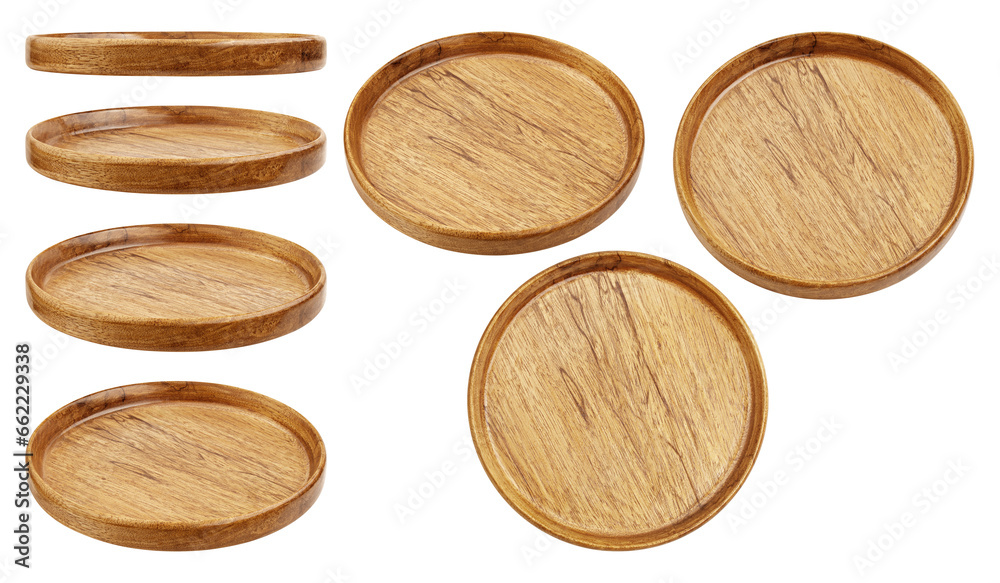 Wooden Plate, isolated on white background, clipping path, full depth of field Wooden Plate, isolated on white background, clipping path, full depth of field