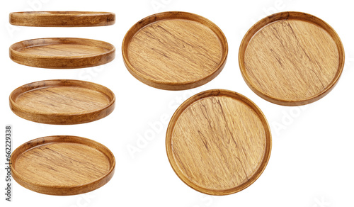 Wooden Plate, isolated on white background, clipping path, full depth of field