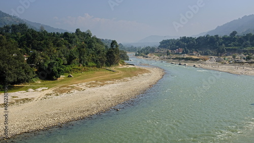 A river on the road from Kathmandu to Langtang Vallety, Nepal, Asia photo