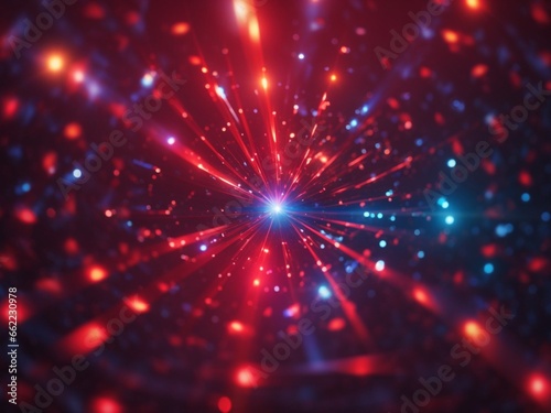 Red And White colorful glowing light pattern in background AI Generated