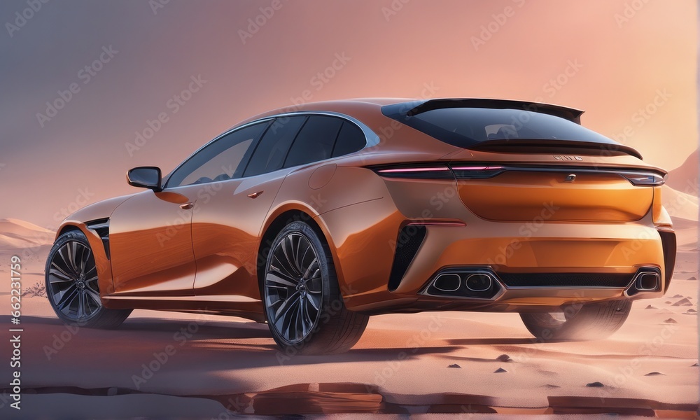 3d rendering of a brand - less generic concept car 3D rendering of a brand - less generic concept car 3D render of a brand new luxury car concept