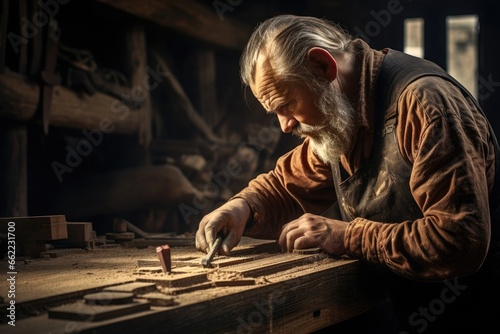 A carpenter at work.