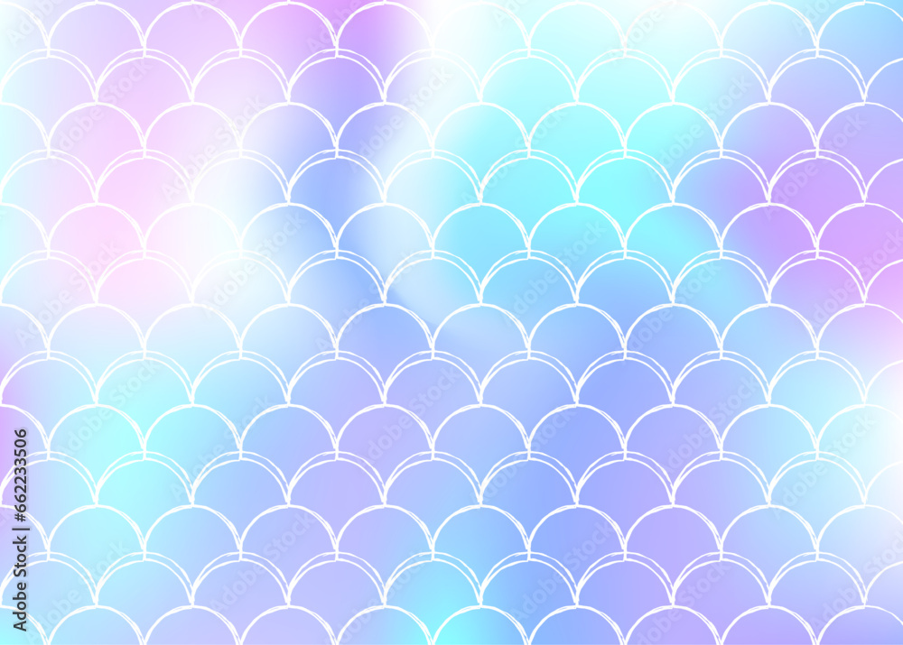 Holographic scale background with gradient mermaid. Holographic scale background with gradient mermaid.