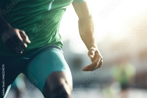 Runner Mid-race - Athlete Sportsman Running - AI Generated