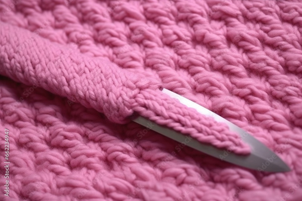 pink knitted knife, texture, color, technology. Generative AI pink knitted knife, texture, color, technology. Generative AI