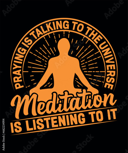 Meditation praying vector tshirt design