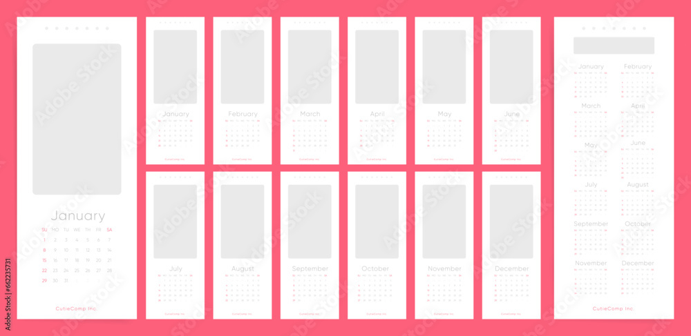 2024 Calendar Template Design. Week Starts on Sunday Office Calendar ...