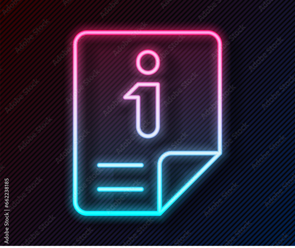 Glowing neon line Information icon isolated on black background. Vector Glowing neon line Information icon isolated on black background. Vector