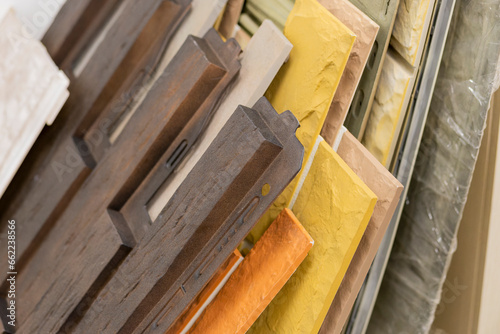 Different siding panels by texture