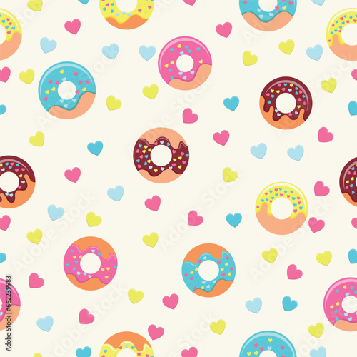 vector seamless donut cake pattern eps 10 
