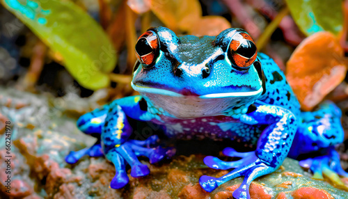  serious blue frog , photography concept, wildlife photo of an animal photographer
