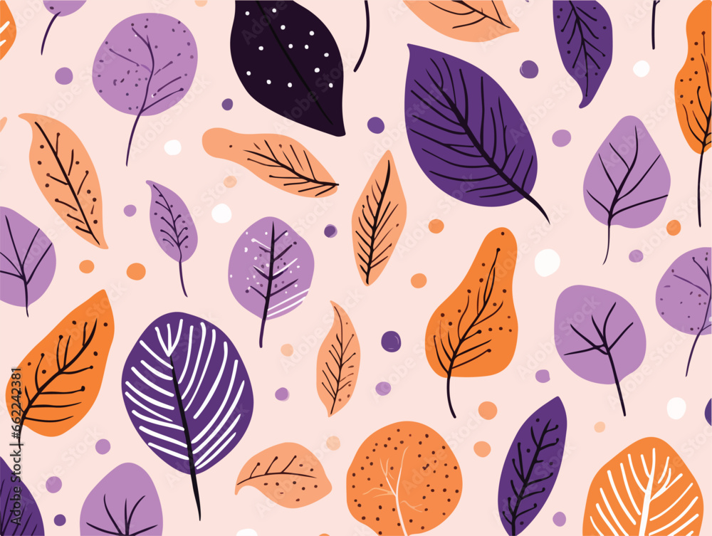 Obraz premium An abstract pattern with colorful leaves