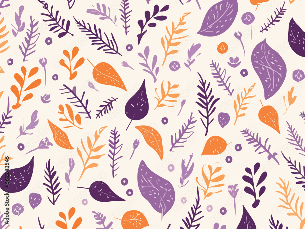 An abstract pattern with colorful leaves