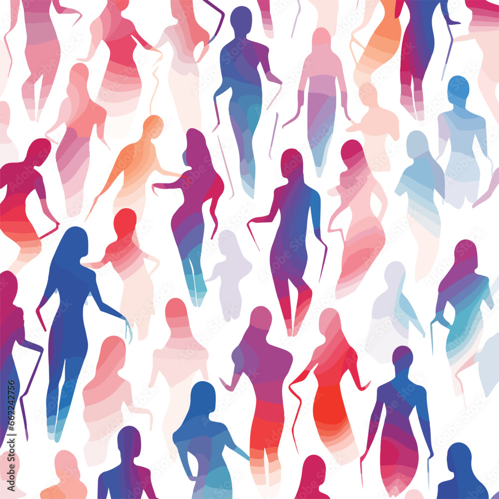 An abstract colorful people pattern