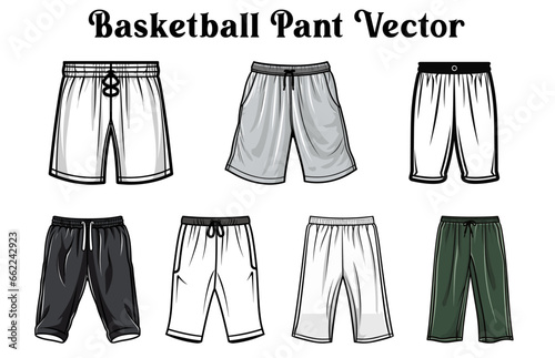 Set of Basketball Pant Vector illustration  Basketball Pant silhouettes