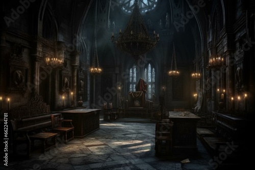 Dark and mysterious setting with a gothic atmosphere. Generative AI