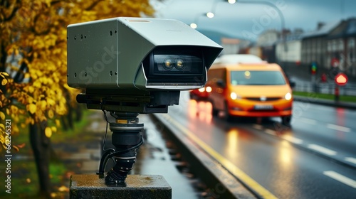 The Roadside Radar Camera at Work. Generative AI photo