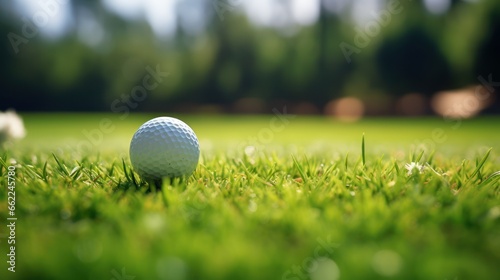 Wallpaper Mural Golf ball sits tantalizingly close to the hole on a pristine green court Torontodigital.ca