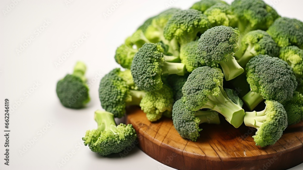 The Simple Elegance of Raw Broccoli on Display. Generative AI The Simple Elegance of Raw Broccoli on Display. Generative AI