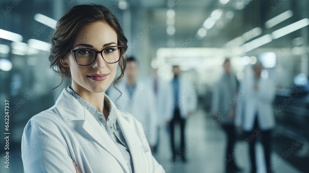 Portrait of a female scientist in a laboratory Portrait of a female scientist in a laboratory