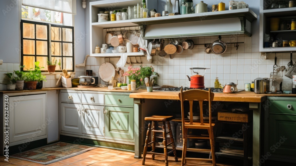 Farmhouse Flavors - The Essence of a Countryside Kitchen. Generative AI Farmhouse Flavors - The Essence of a Countryside Kitchen. Generative AI