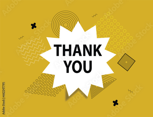 
Error: hank You speech bubble banner, geometric memphis style concept, with text Thank You. Comic text poster positive sticker positive quote. Explosion speech bubble design Thank You