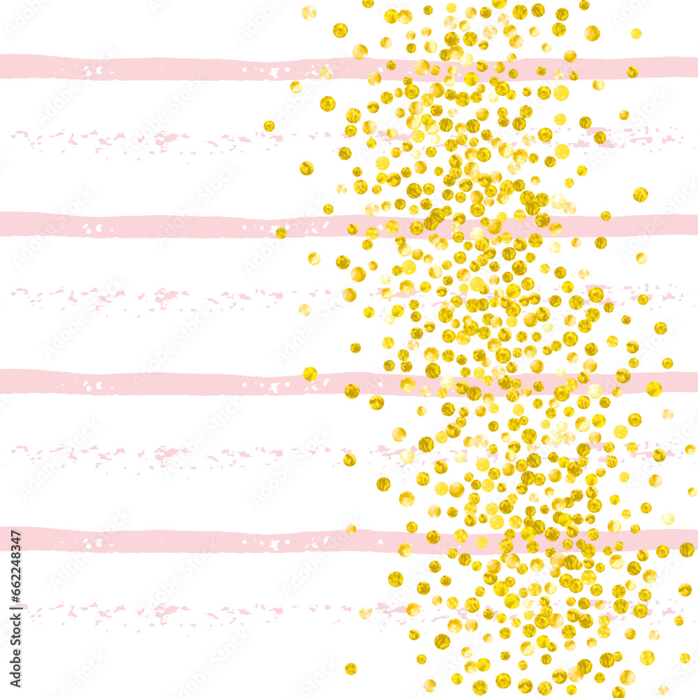 Polka Dot Pattern. Golden Fashion Print. Pink Polka Dot Pattern. Golden Fashion Print. Pink