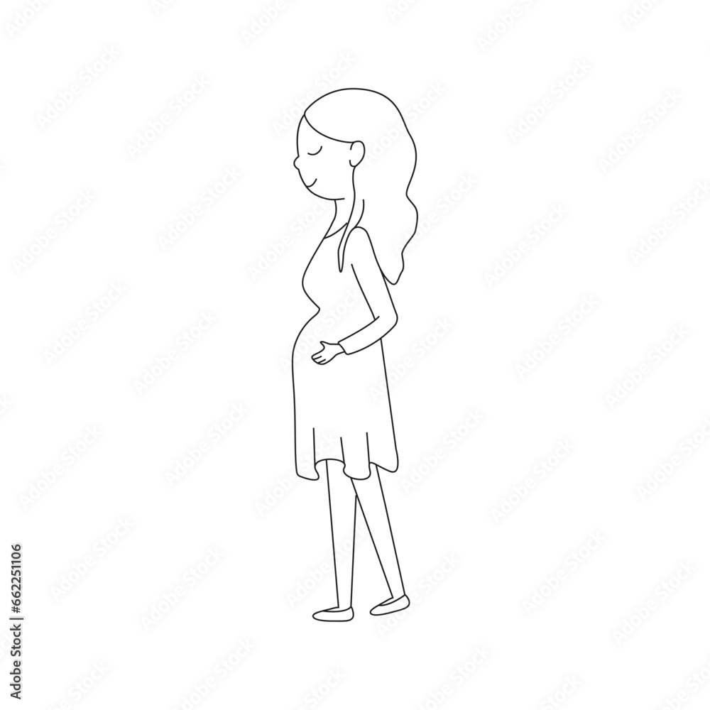 Vector illustration of a pregnant girl. Vector illustration of a pregnant girl.