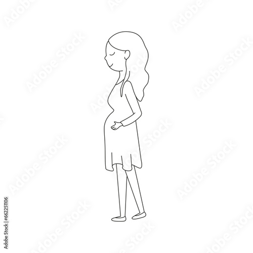 Vector illustration of a pregnant girl.