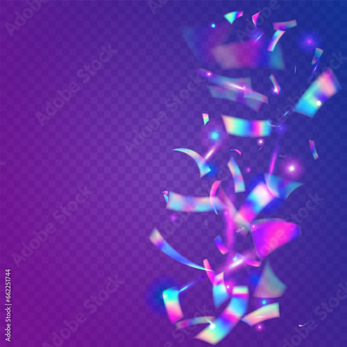 Birthday Texture. Crystal Art. Shiny Burst. Purple Disco Glare. Retro Multicolor Wallpaper. Bokeh Sparkles. Glitter Foil. Light Confetti. Violet Birthday Texture