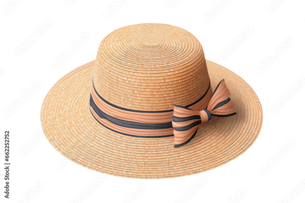 womens straw hat isolated on white