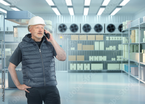Man warehouse specialist. W...