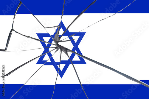 Broken Israeli flag. State ...