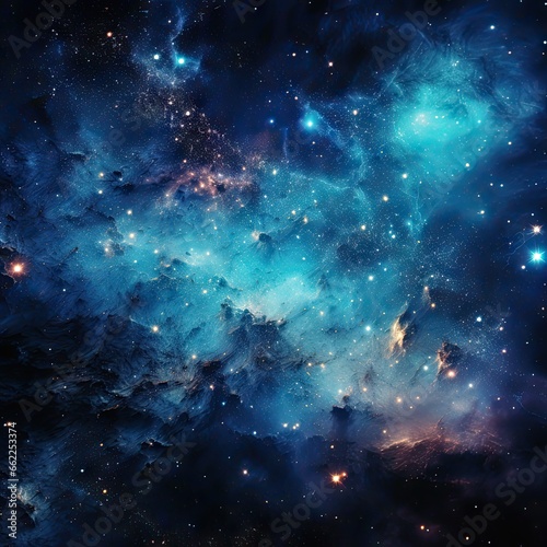 Cosmic milky way galaxy background with nebula  stardust and bright shining stars. Generative AI