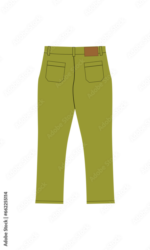 Long Chino Pants mockup template vector illustration