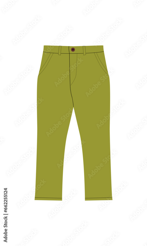 Long Chino Pants mockup template vector illustration Long Chino Pants mockup template vector illustration