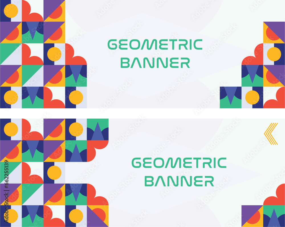 Geometric set of banners
