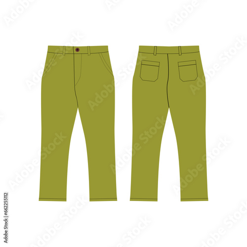Long Chino Pants mockup template vector illustration