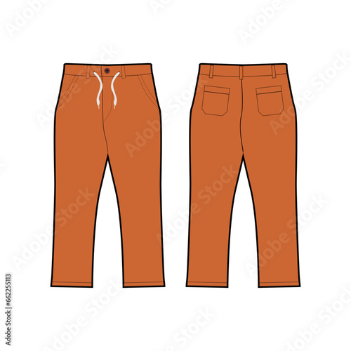 Long Chino Pants mockup template vector illustration