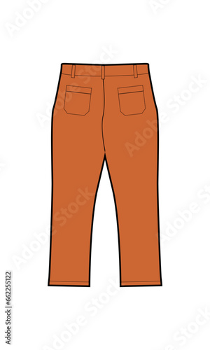 Long Chino Pants mockup template vector illustration