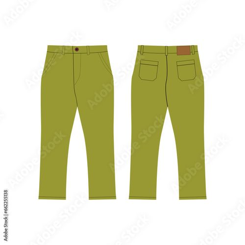 Long Chino Pants mockup template vector illustration