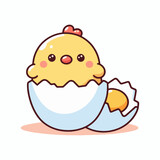 cute chicken and egg vector illustration
