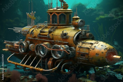 3D diving tank. Generative AI